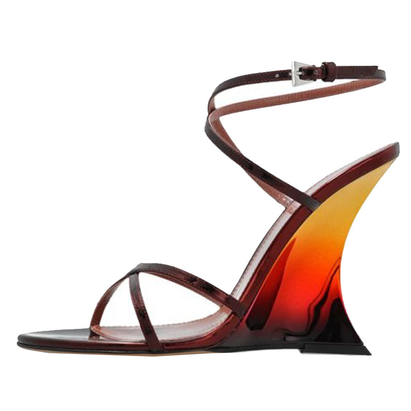 Women'S Fashion Show - New Open Toe Cross Strap Gradient