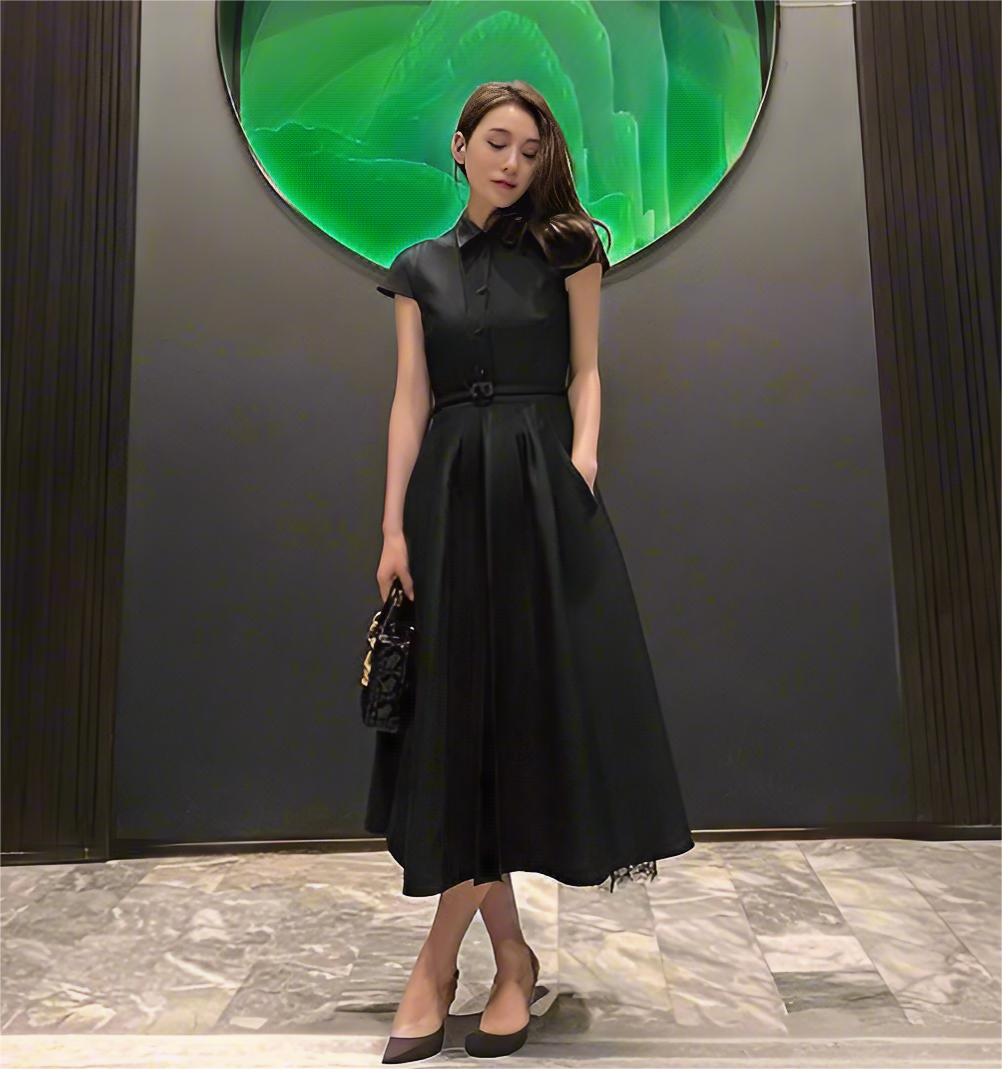 Women'S Fashion Umbrella - 2025 Ladies fashion French dress, Hepburn