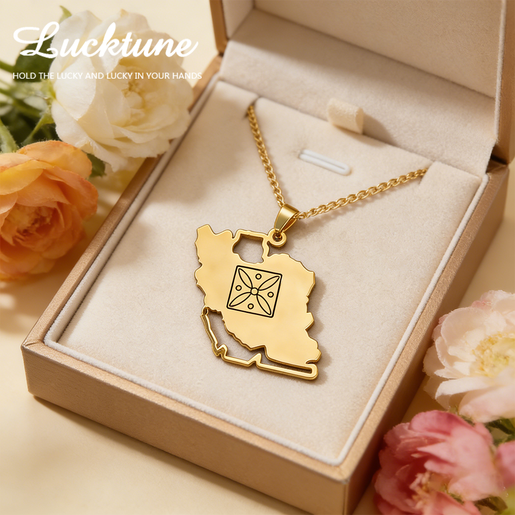 Women'S Fashion Guide - Lucktune Iran Map Pendant Necklace Stainless