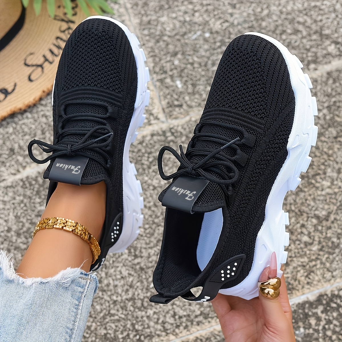 Women'S Fashion Show - Breathable Knit Sneakers Fashion Comfortable Slip