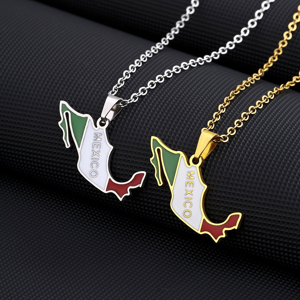 Women'S Fashion Guide - New Mexico Map Flag Pendant Necklace