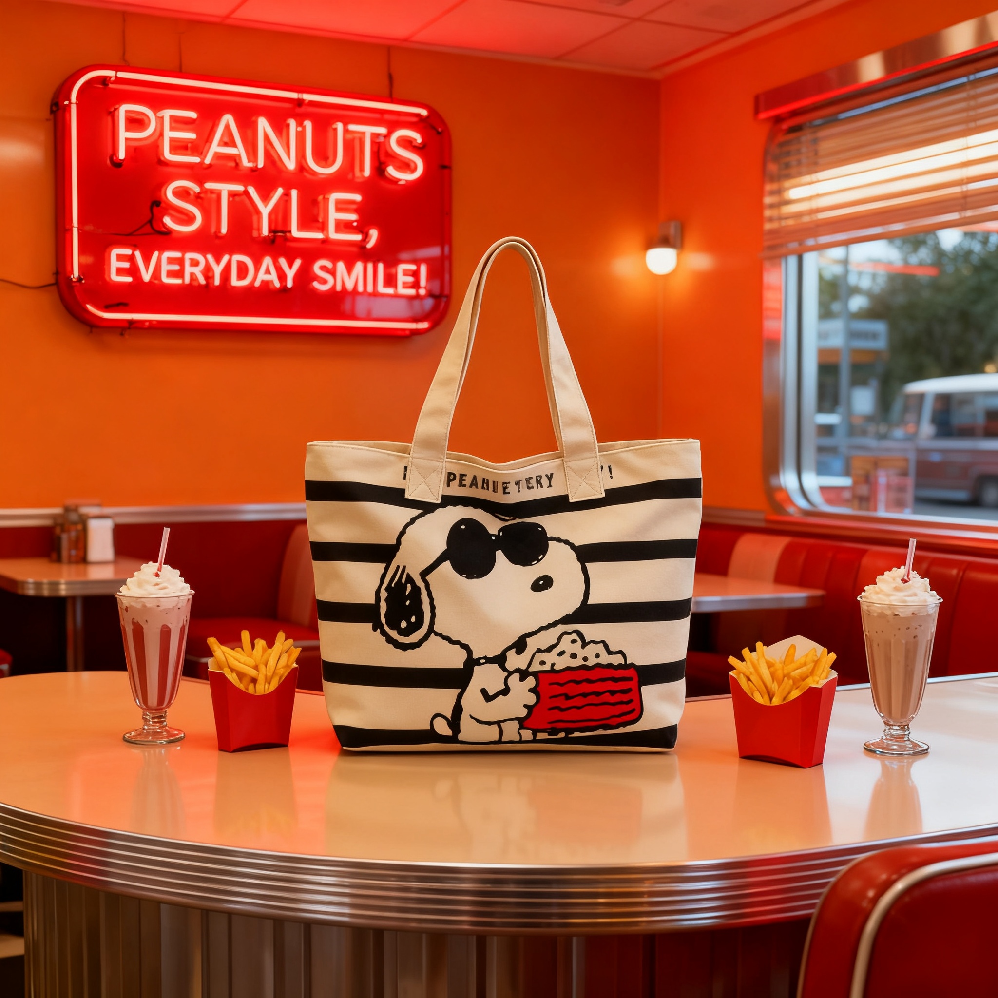 Women Fashion Drawing - Snoopy Cartoon Large Capacity Canvas Tote