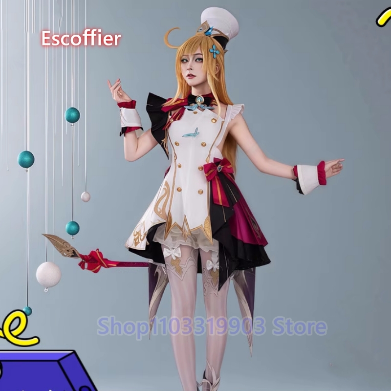 Women Fashion Hats - Genshin Impact Escoffier Cosplay Costume Anime