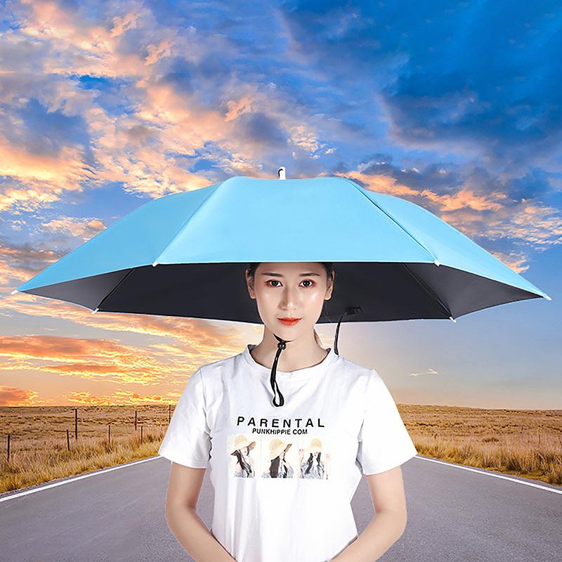 Women'S Fashion Umbrella - Portable Head Umbrella Hat Fishing Caps