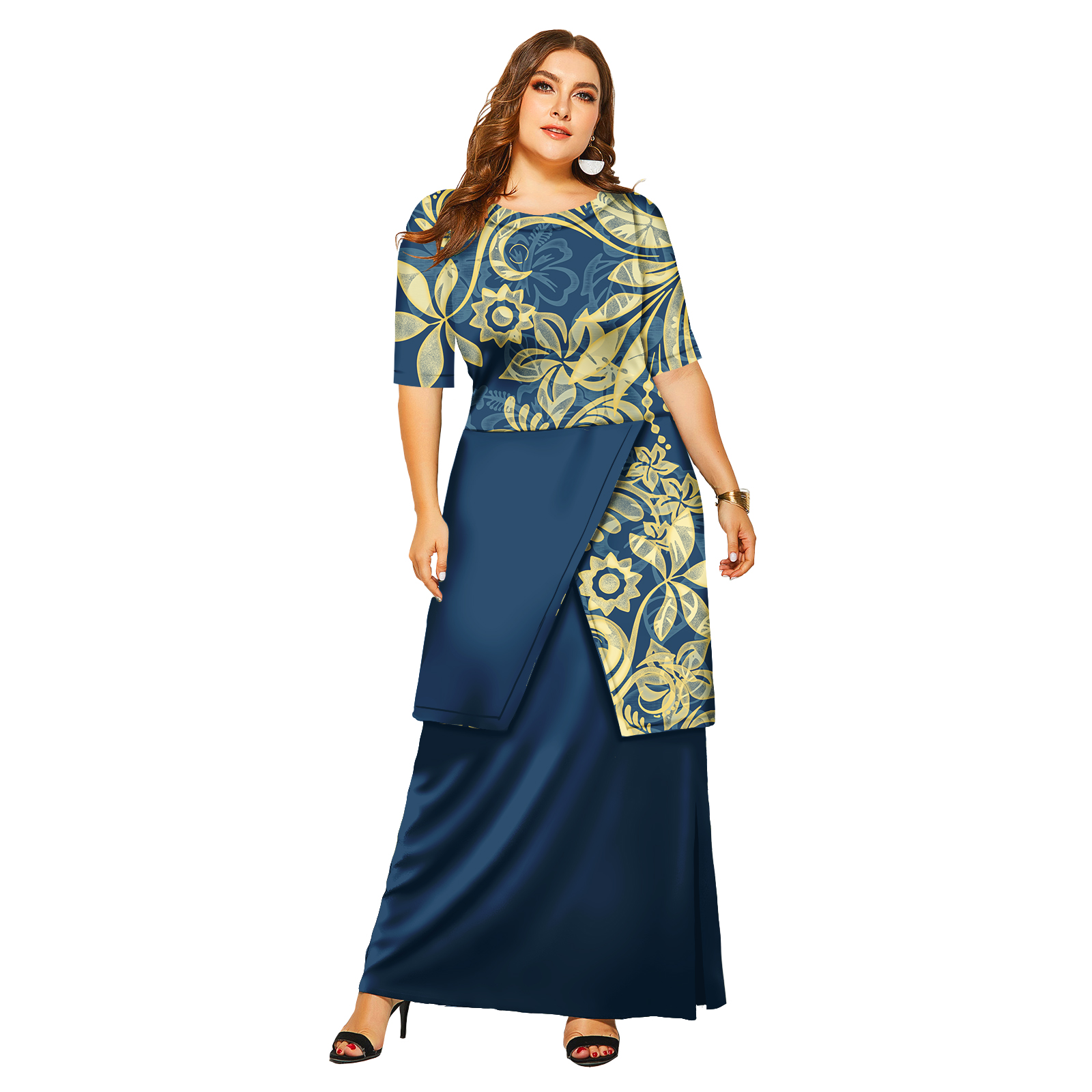Women'S Fashion Middle Ages - New Fashion Floral Sleeve Elegant Women