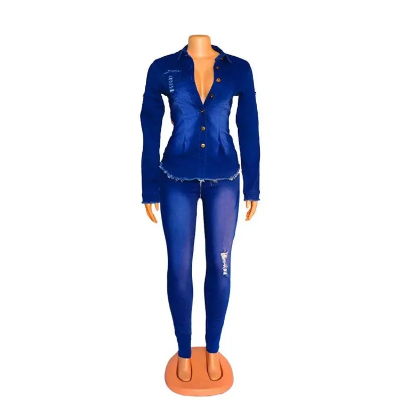 Casual Denim 2 Piece Set Jeans – обзор и цена Women'S Fashion Denim Jacket
