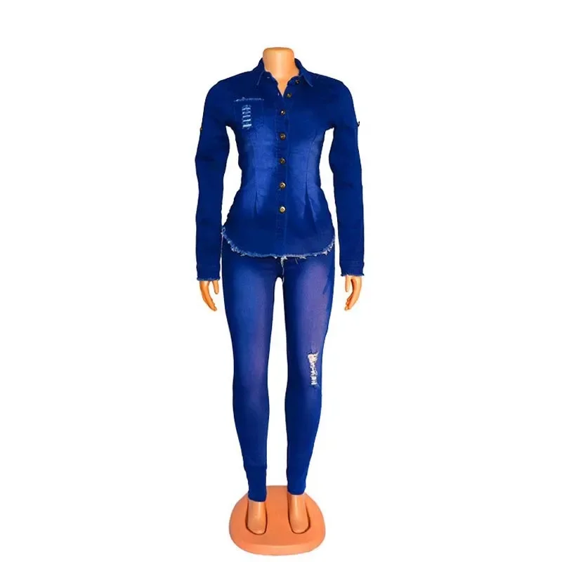 Casual Denim 2 Piece Set Jeans – обзор и цена Women'S Fashion Denim Jacket