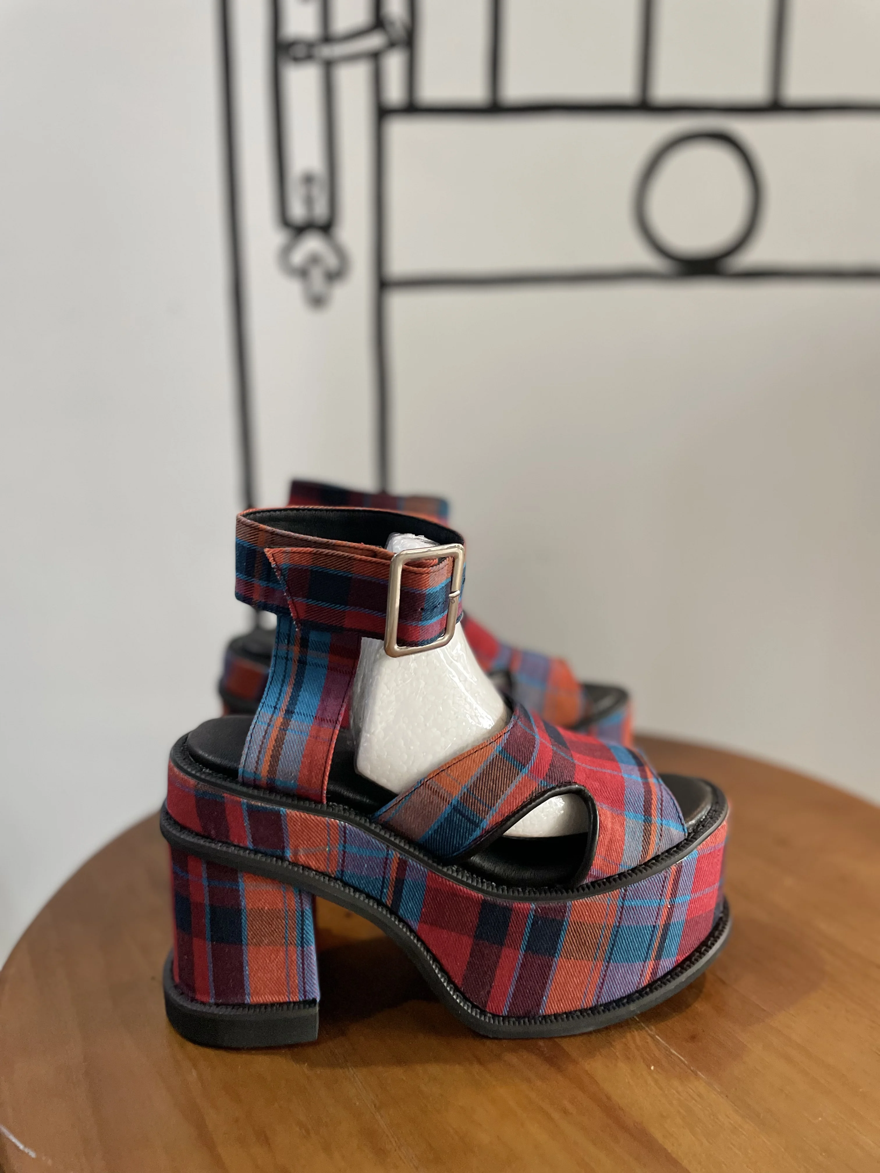 Platform Plaid Buckle Strap Sa – обзор и цена Women'S Fashion Show