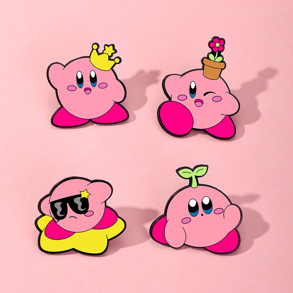 4pcs Kirby Enamel Lapel Pins S – обзор и цена Women Fashion Drawing