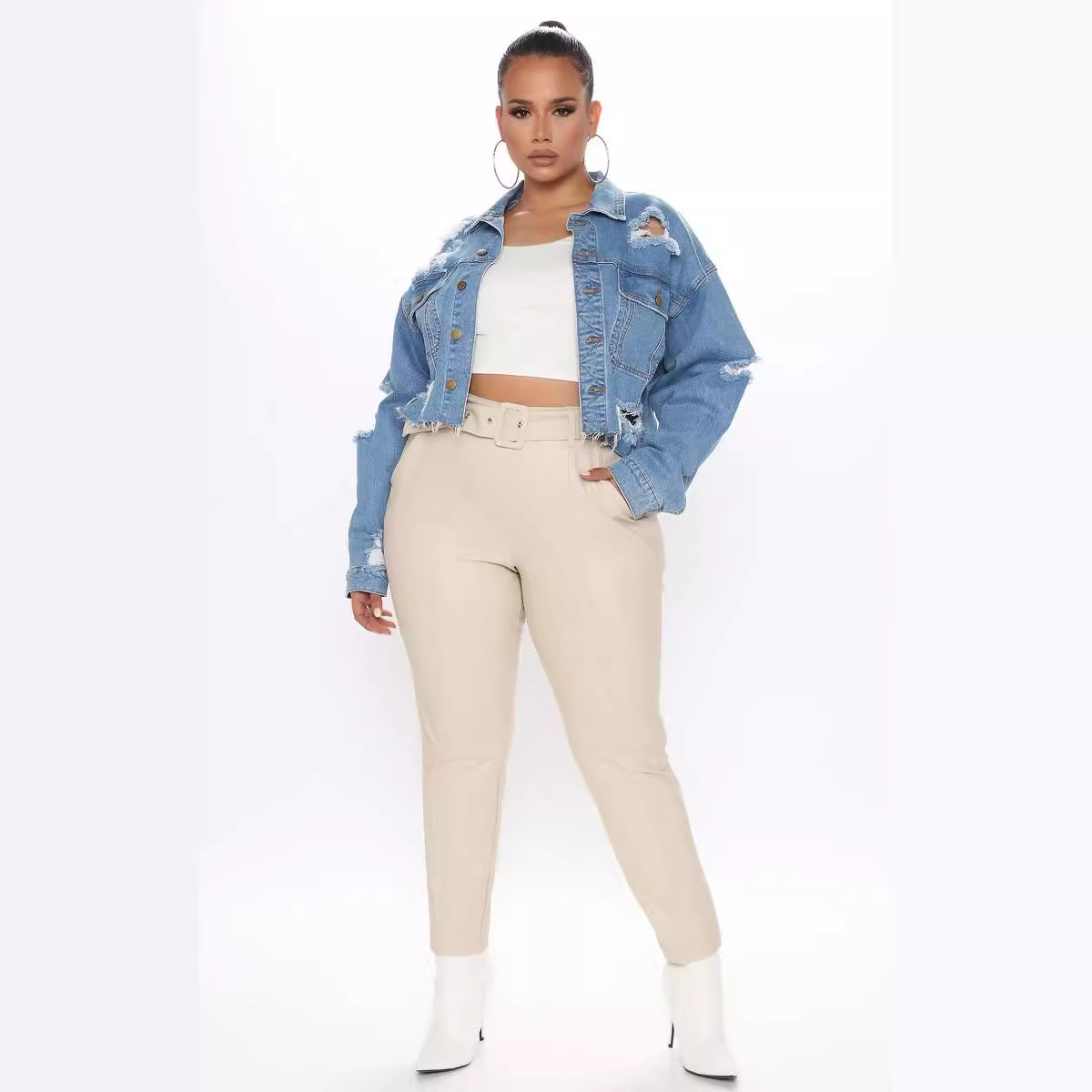 Washed Ripped Denim Short Jack – обзор и цена Women'S Fashion Denim Jacket