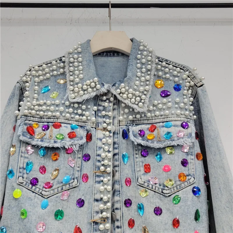 Autumn Women Fashion Pearl Bea – обзор и цена Women'S Fashion Denim Jacket