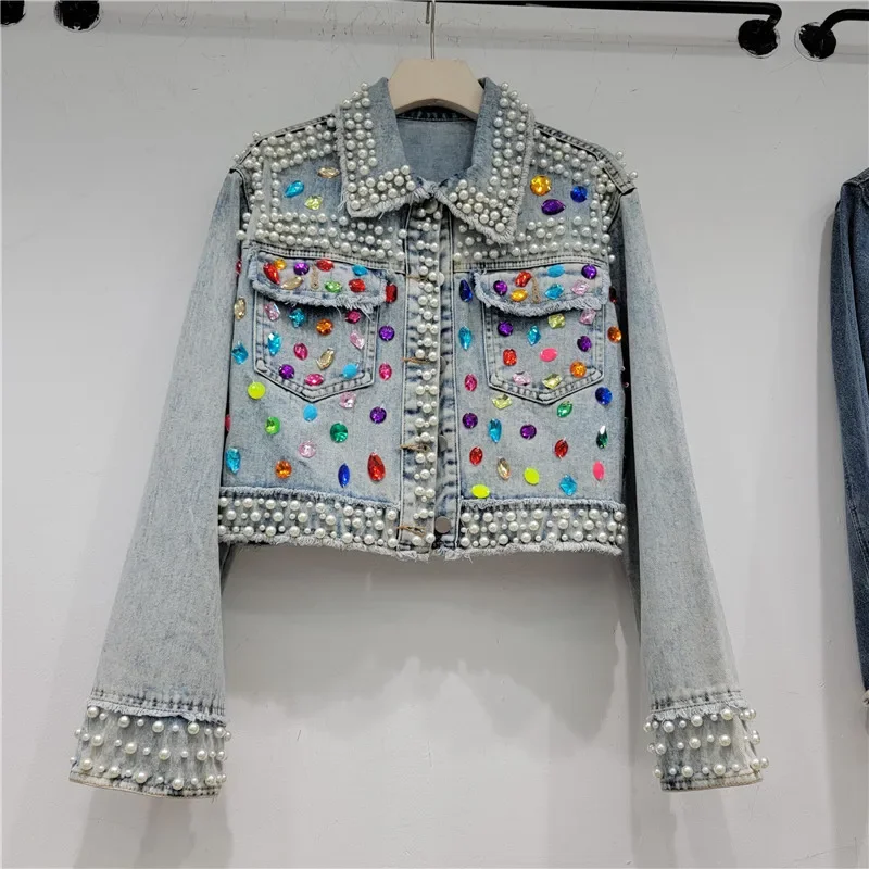 Autumn Women Fashion Pearl Bea – обзор и цена Women'S Fashion Denim Jacket