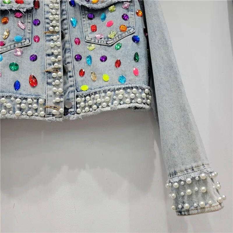Autumn Women Fashion Pearl Bea – обзор и цена Women'S Fashion Denim Jacket