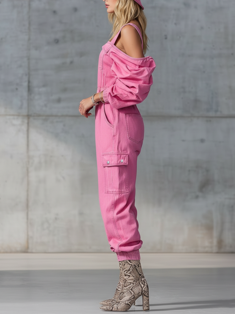 Fashion Vintage Denim Jumpsuit – обзор и цена Women'S Fashion Vintage Off Shoulder Long Sleeve Jumpsuit