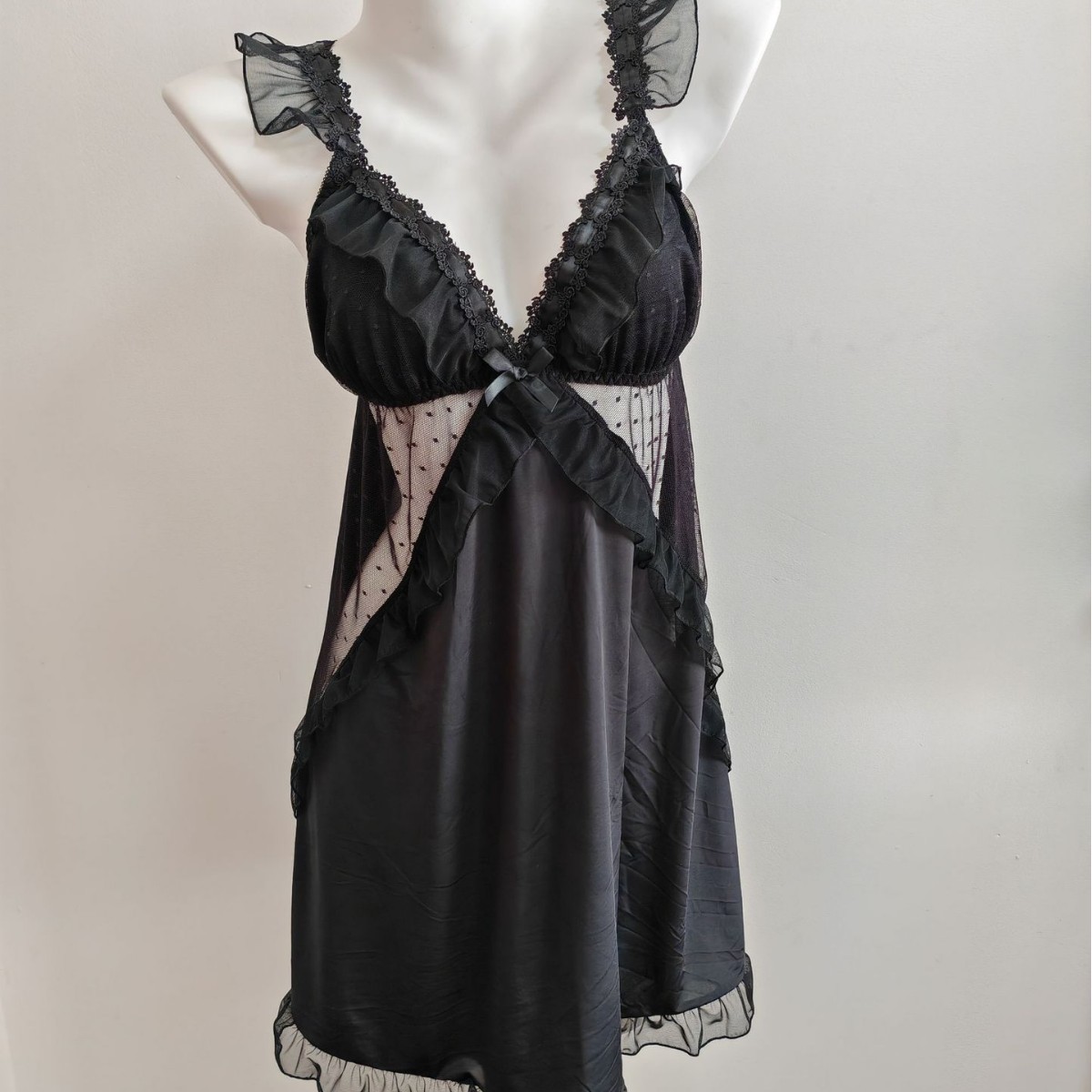 Women Black Ice Silk Nightgown – обзор и цена Spaghetti Strap Dress