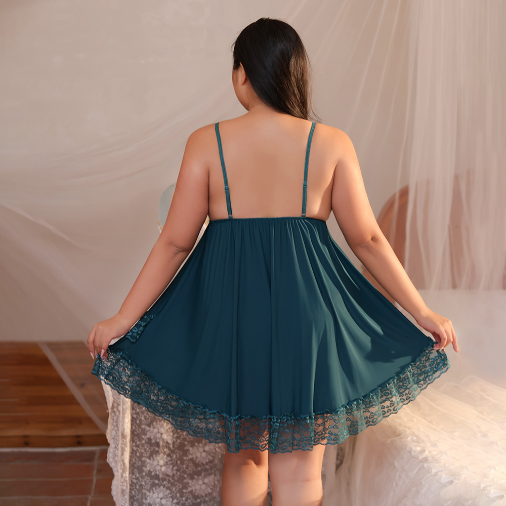 Plus Size Teal Lace Babydoll L – обзор и цена Spaghetti Strap Dress