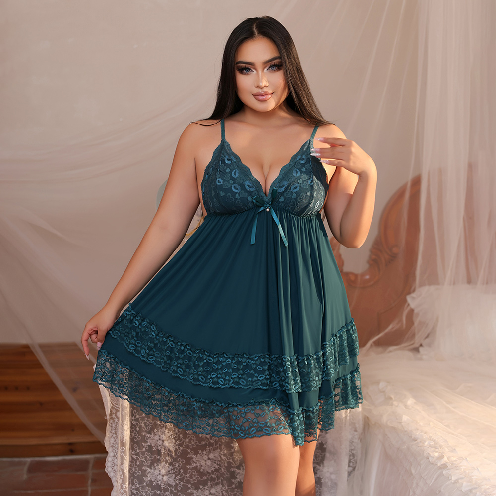 Plus Size Teal Lace Babydoll L – обзор и цена Spaghetti Strap Dress