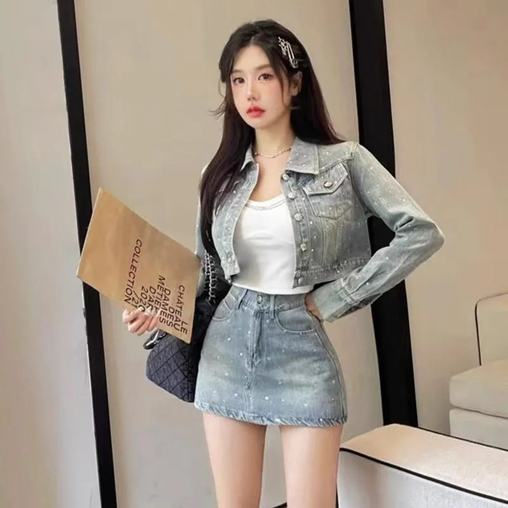 Korean Fashion Diamond Tempera – обзор и цена Women'S Fashion Denim Jacket