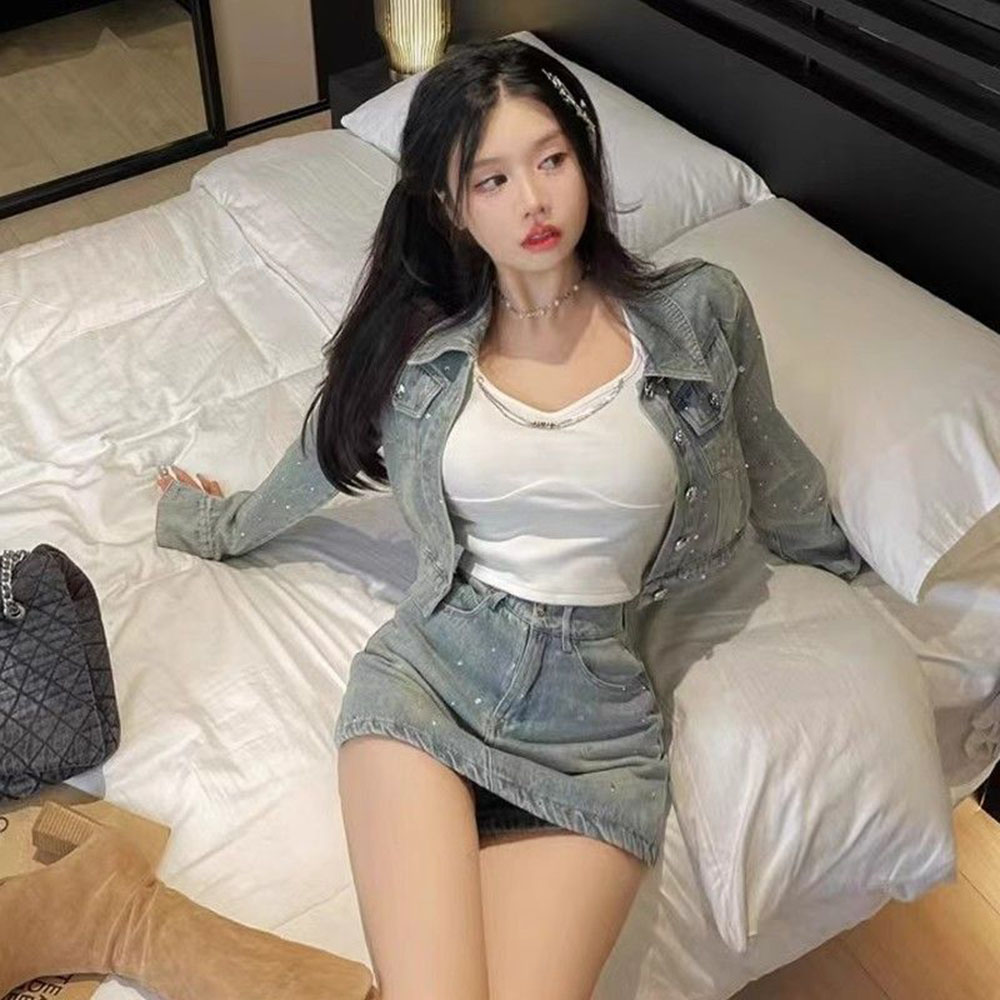 Korean Fashion Diamond Tempera – обзор и цена Women'S Fashion Denim Jacket