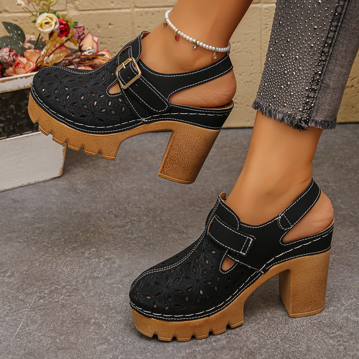 Large Size Women's Thick Heel  – обзор и цена Women Fashion Hats