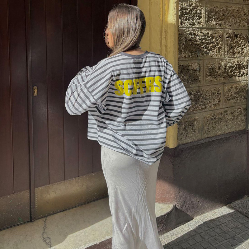 SCFFRS Striped Sweatshirt Tops – обзор и цена Women Top Fashion