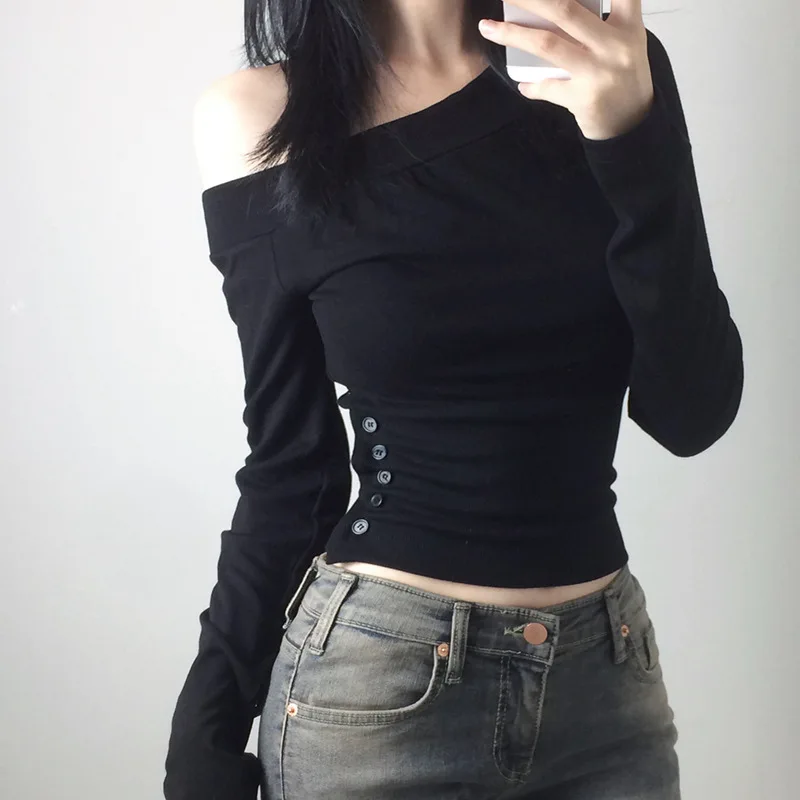 Y2K Vintage Pleated Button T-S – обзор и цена Women Top Fashion