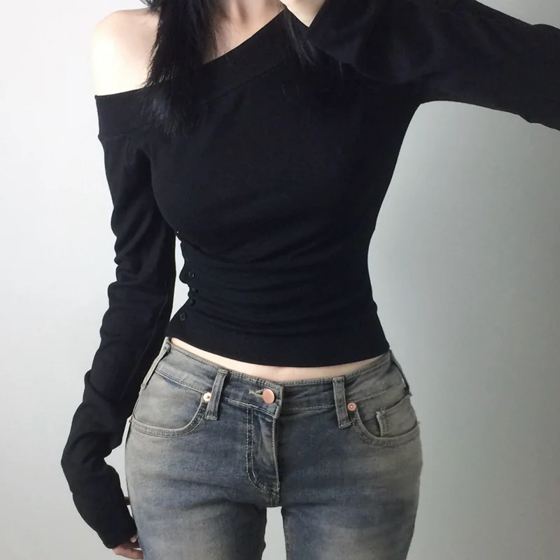 Y2K Vintage Pleated Button T-S – обзор и цена Women Top Fashion
