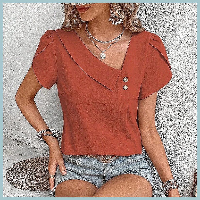 2024 Summer Vintage Solid Colo – обзор и цена Women Top Fashion