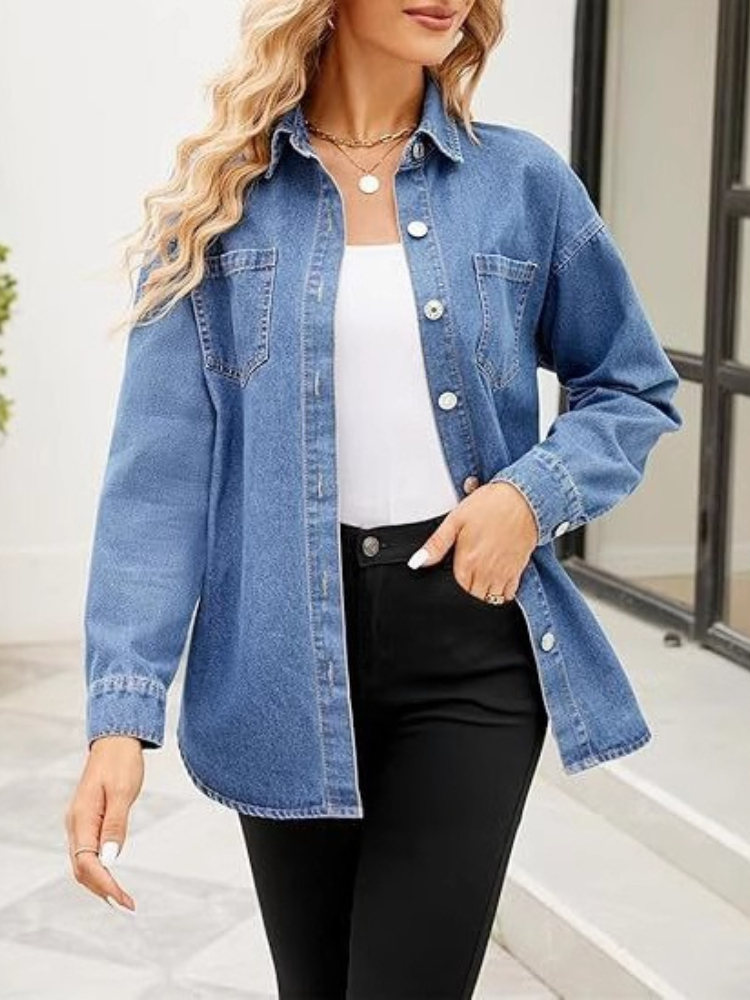 New Washed Loose Long-sleeved  – обзор и цена Women'S Fashion Denim Jacket
